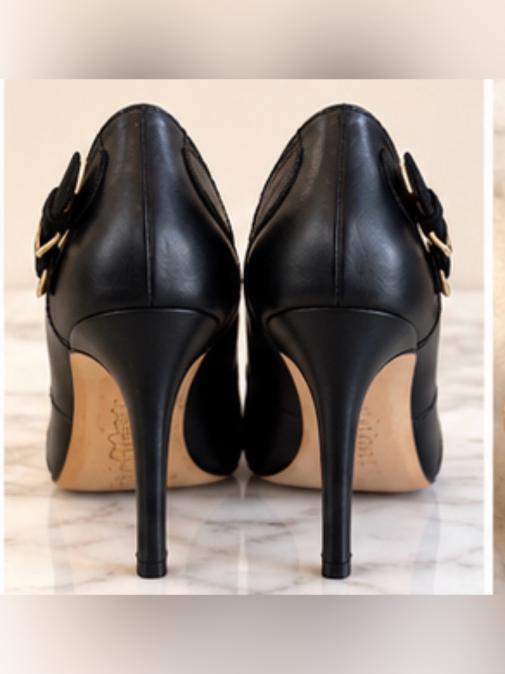 Boutique 9 Kelsey Black Leather Pointed Toe Stiletto Pumps Heels Size 7 - Picture 3 of 9